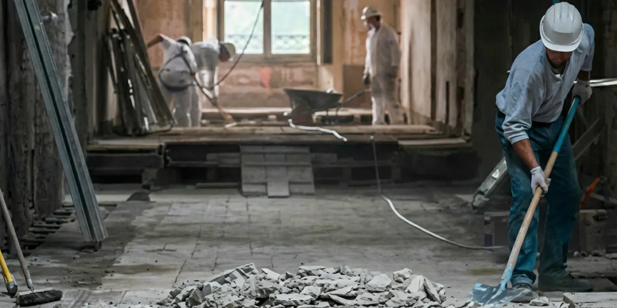 fire damage restoration professionals performing structural cleanup and restoration after a fire in Richmond, VA